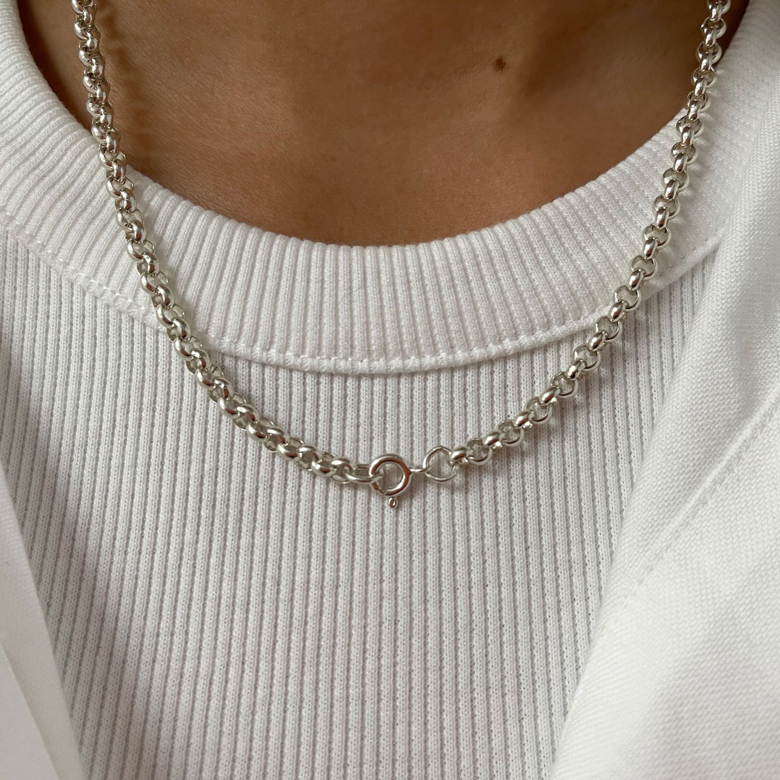 Silver & Gold 18" Fixed Large Heart Necklace