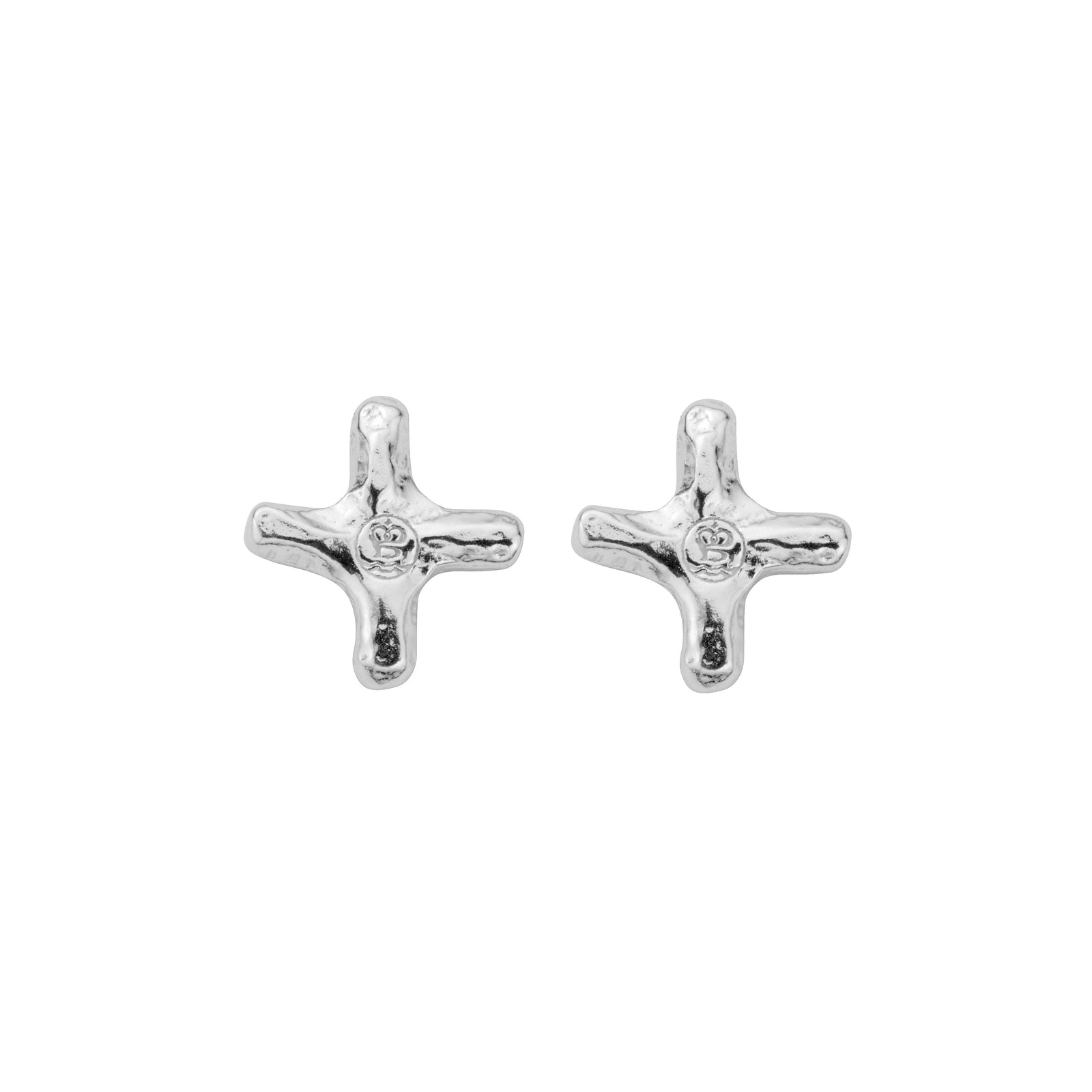 Silver Mini Kiss Stud Earrings