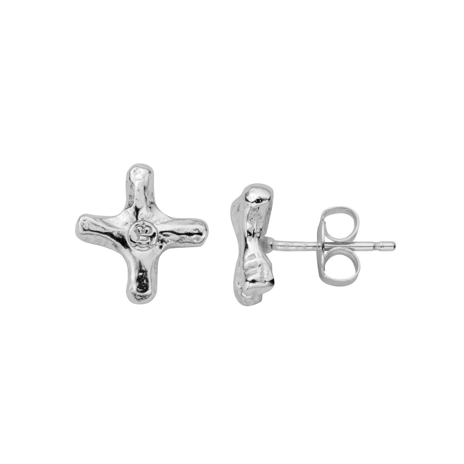 Silver Mini Kiss Stud Earrings