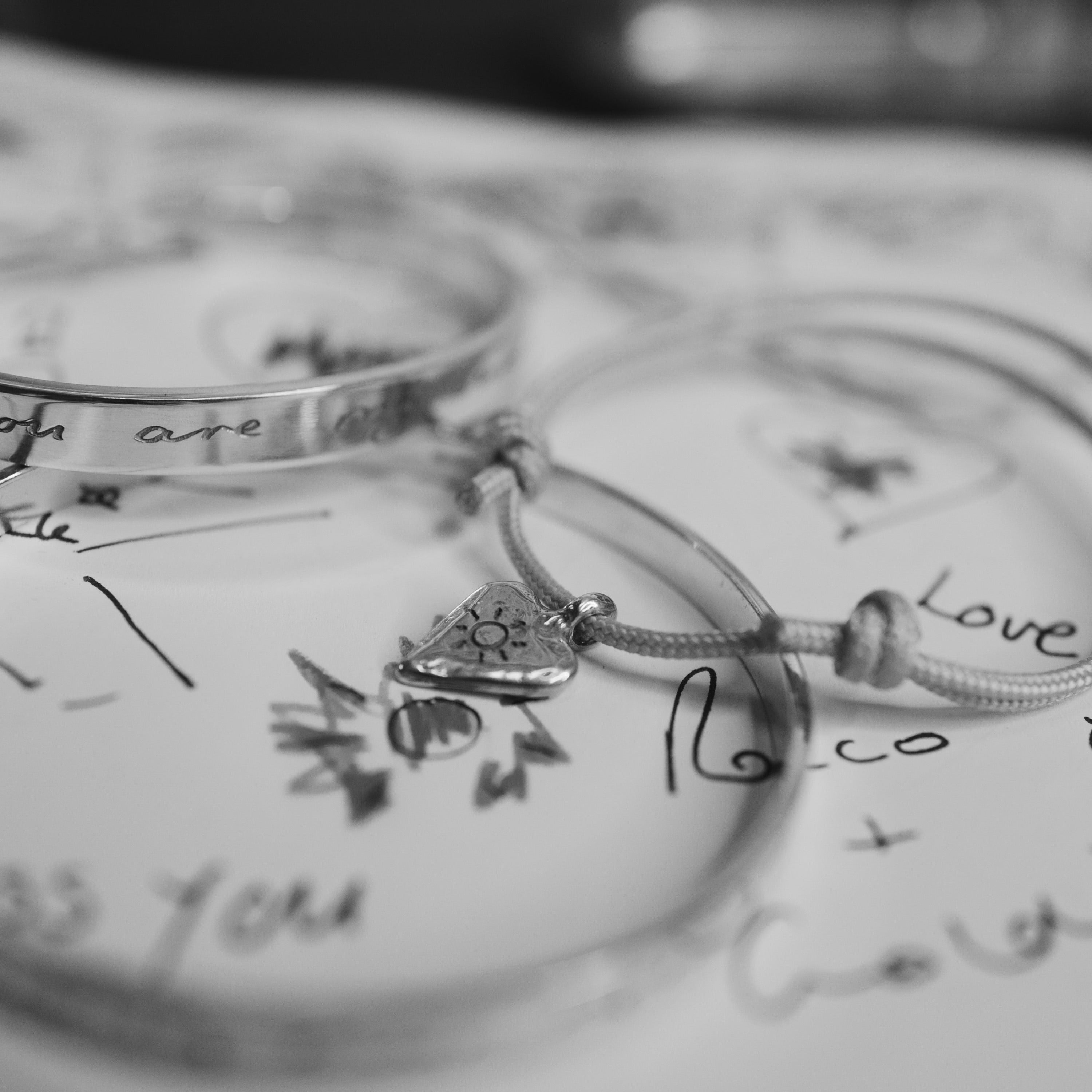 Silver Mini Heart Necklace With Handwriting