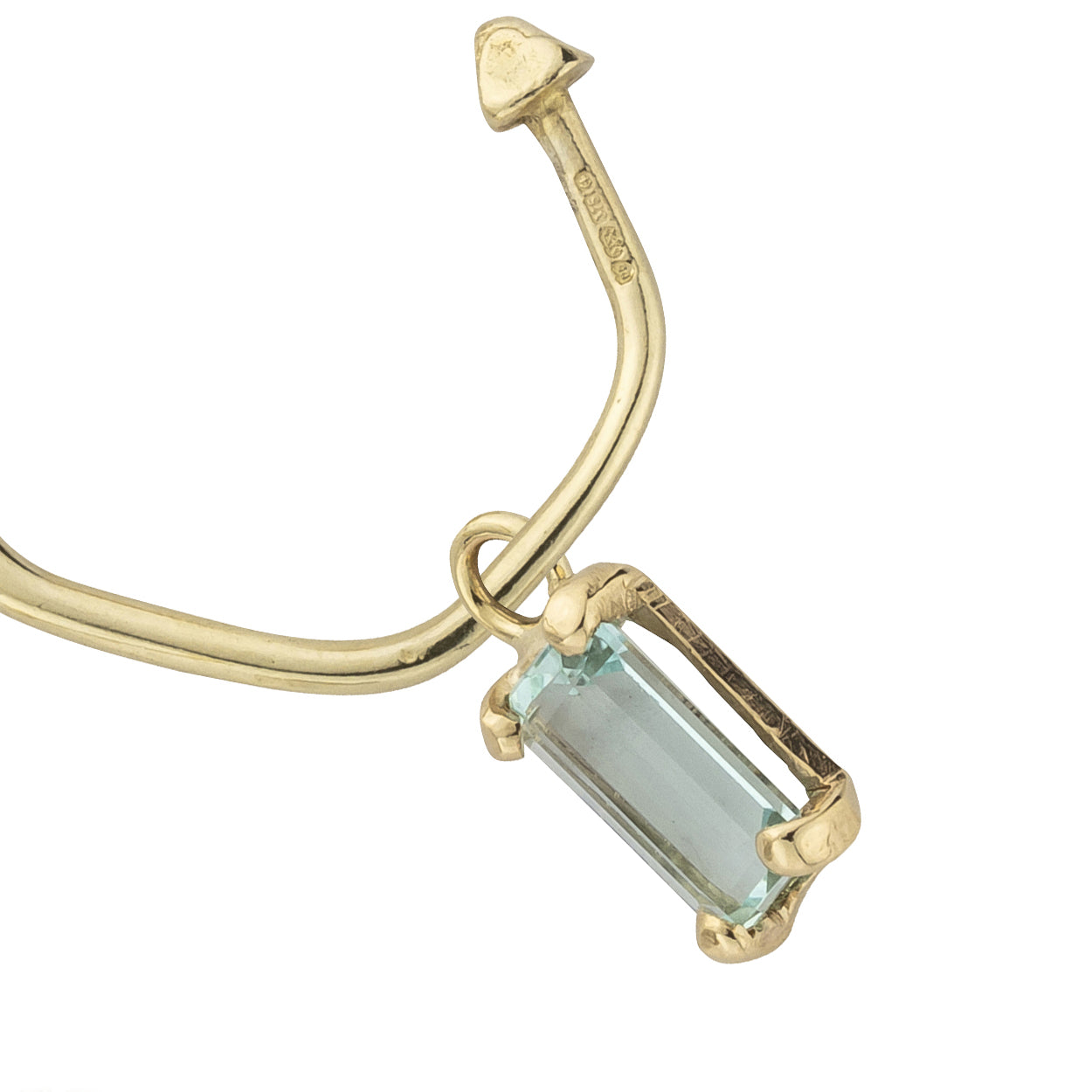 LANI POLU Gold Aquamarine Maxi Hoop Earrings