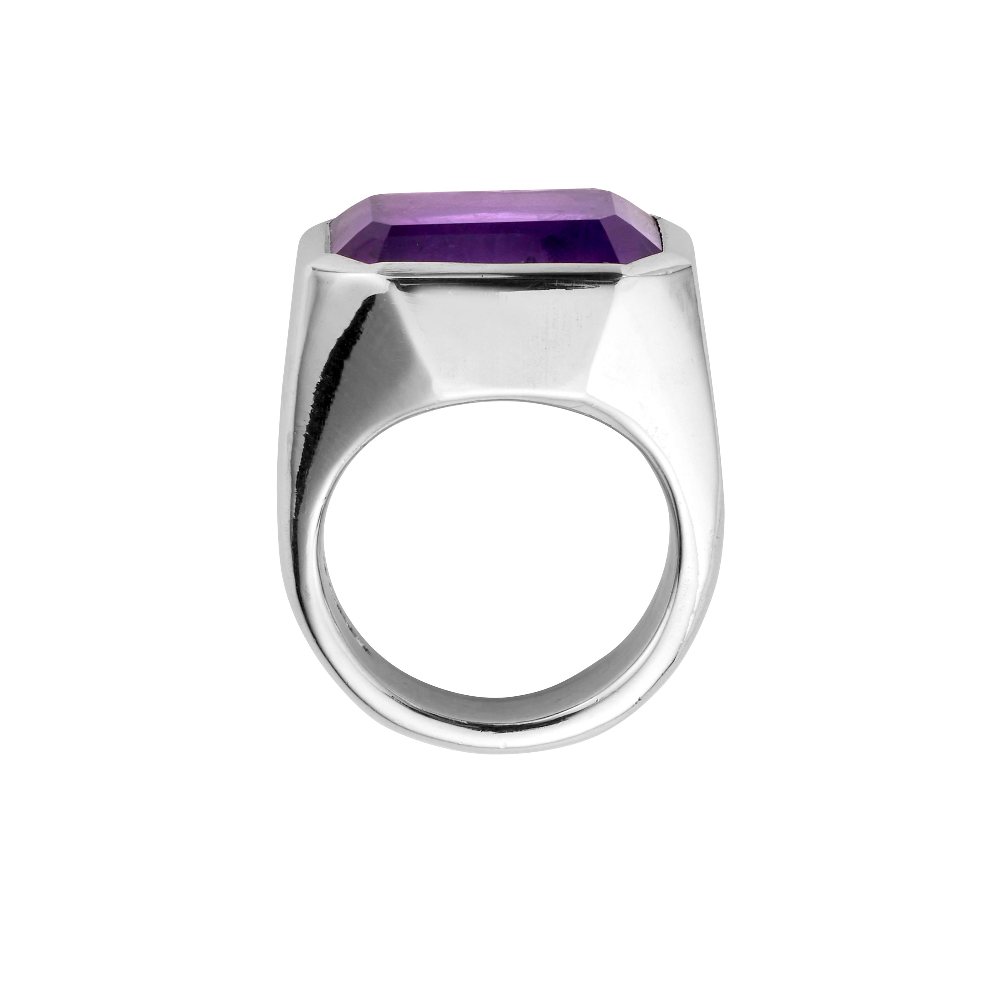 LOLANTHE Silver Amethyst Ring