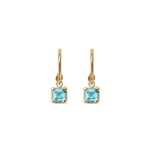 WATER OF THE SEA Gold Aquamarine Mini Hoop Earrings