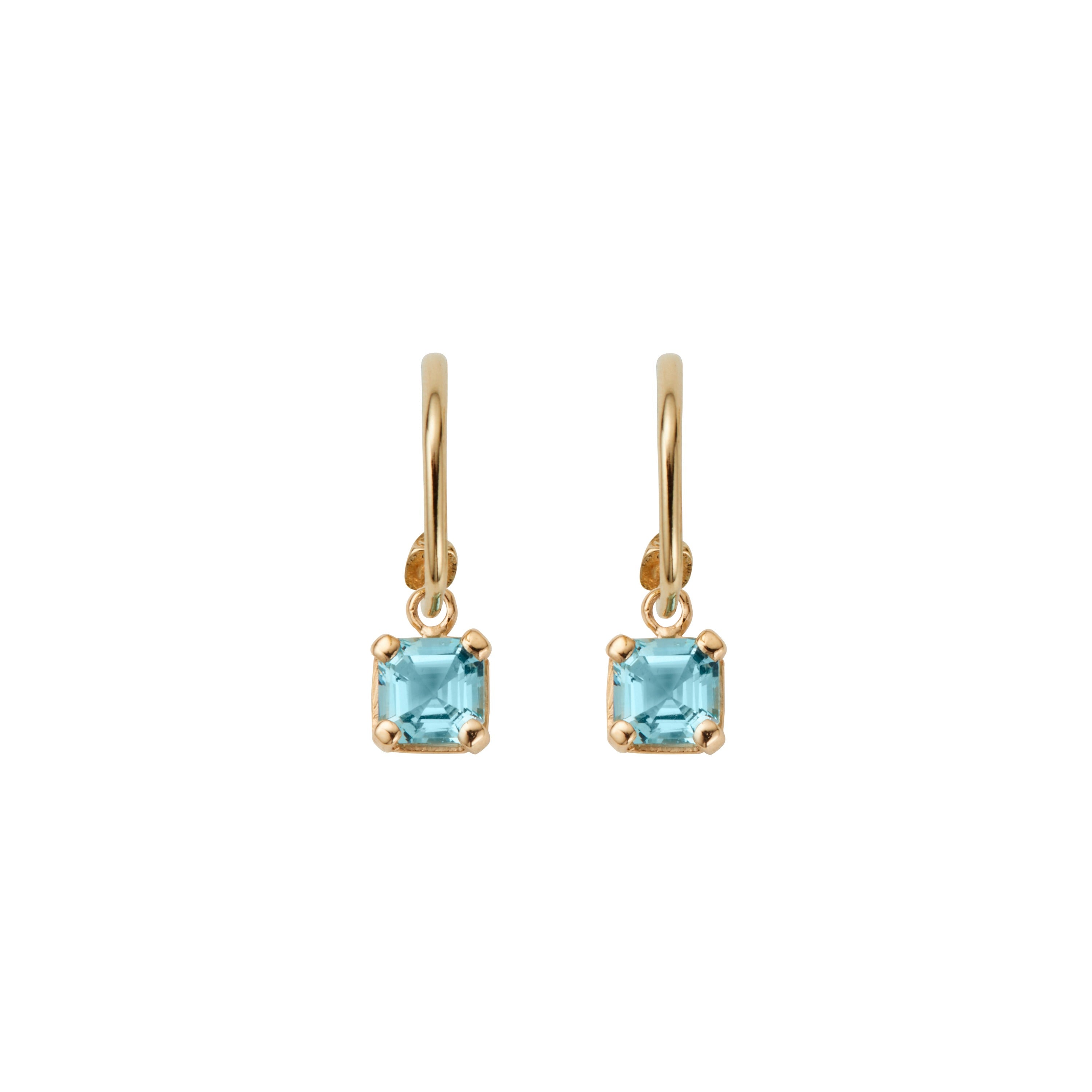 WATER OF THE SEA Gold Aquamarine Mini Hoop Earrings