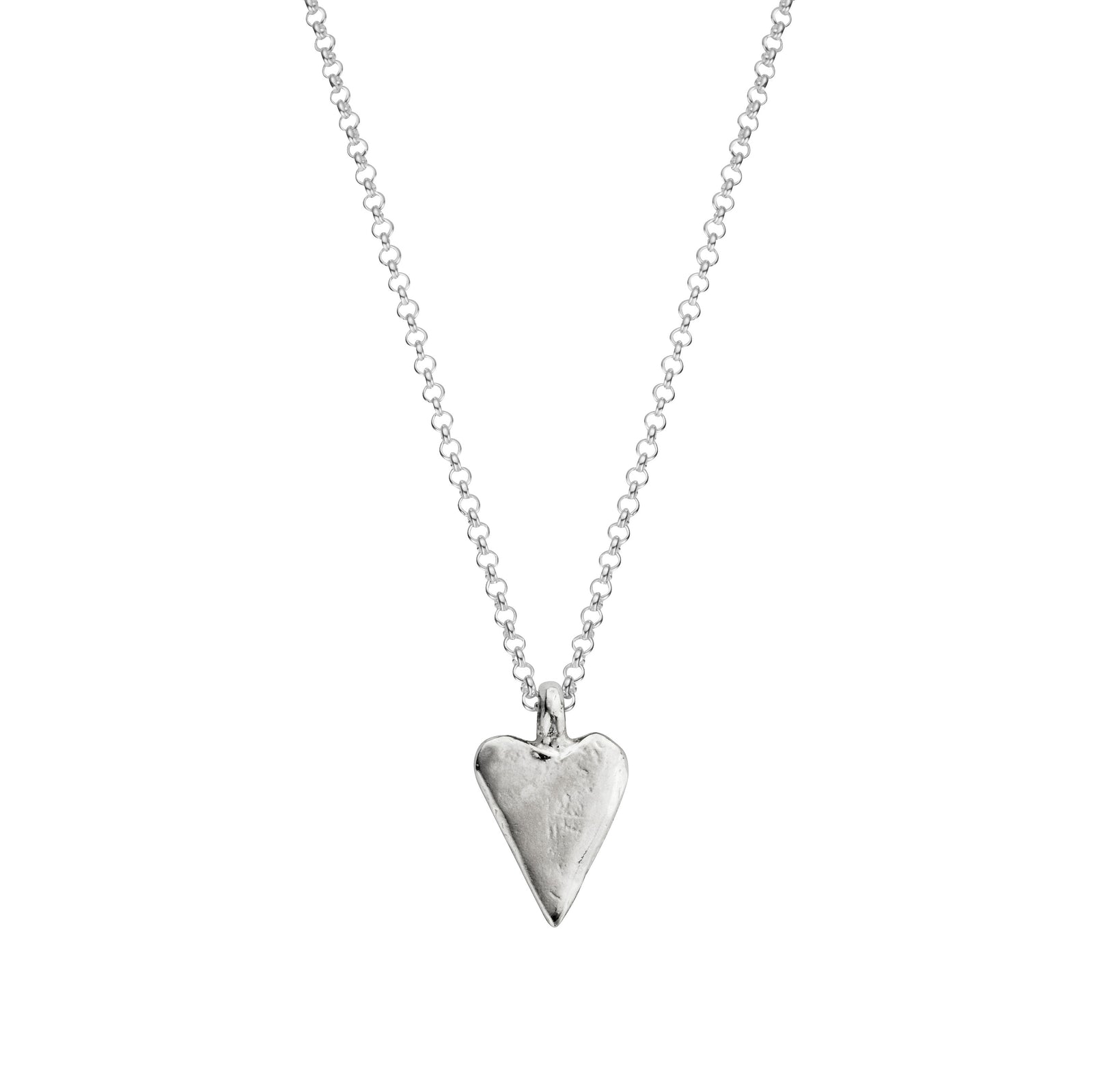 Silver Medium Heart Necklace With Handwriting
