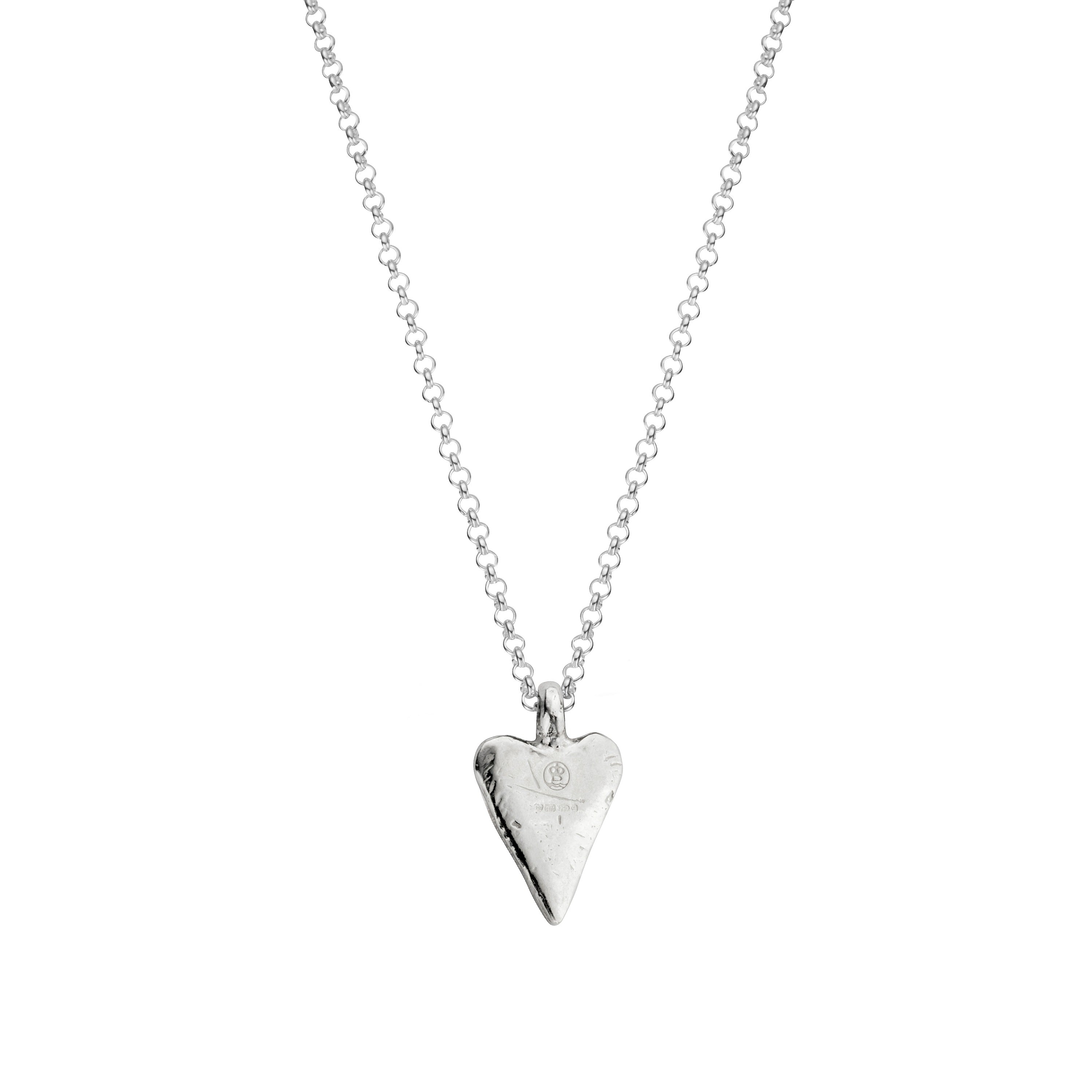 Silver Medium Heart Necklace With Handwriting