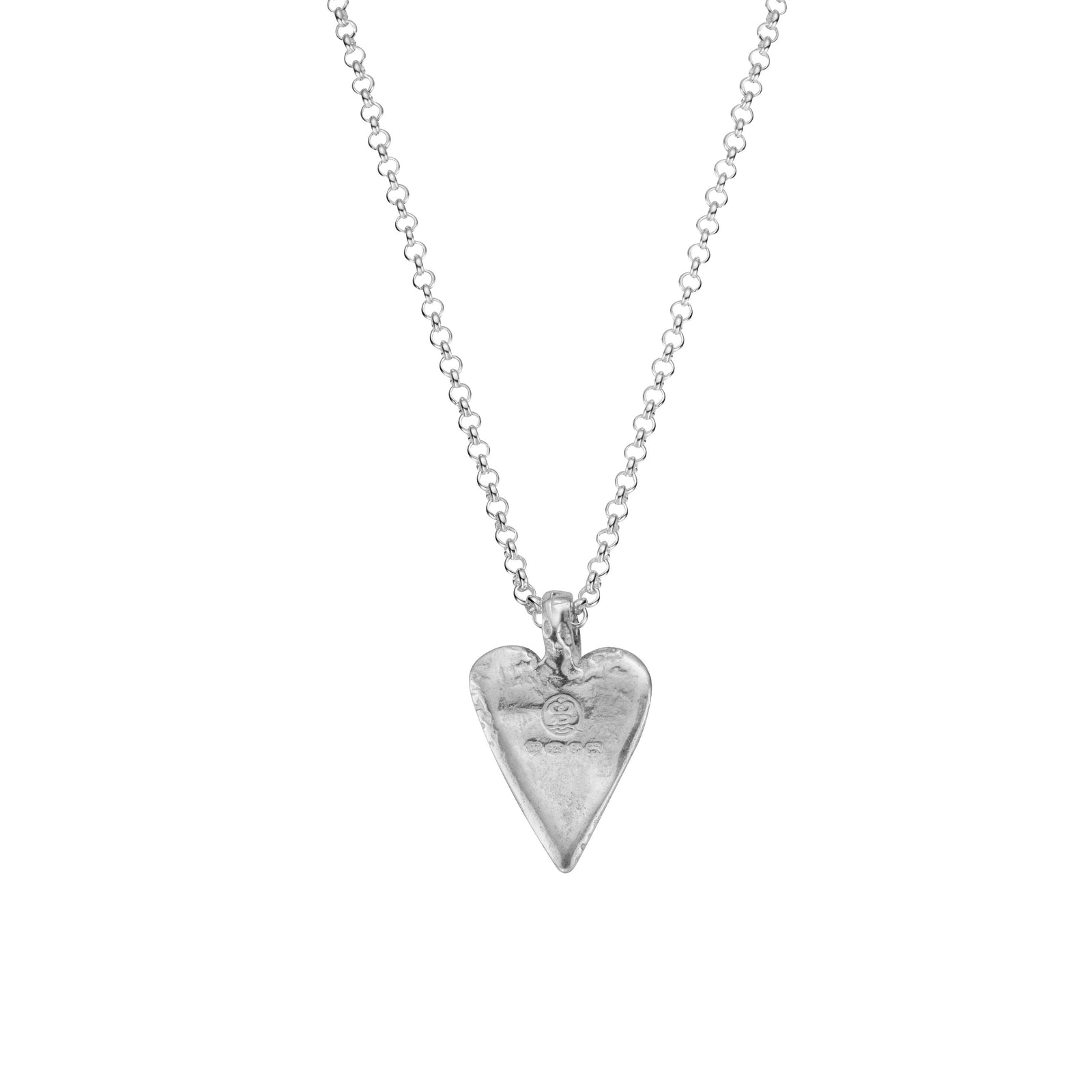 Silver Midi Heart Necklace With Handwriting
