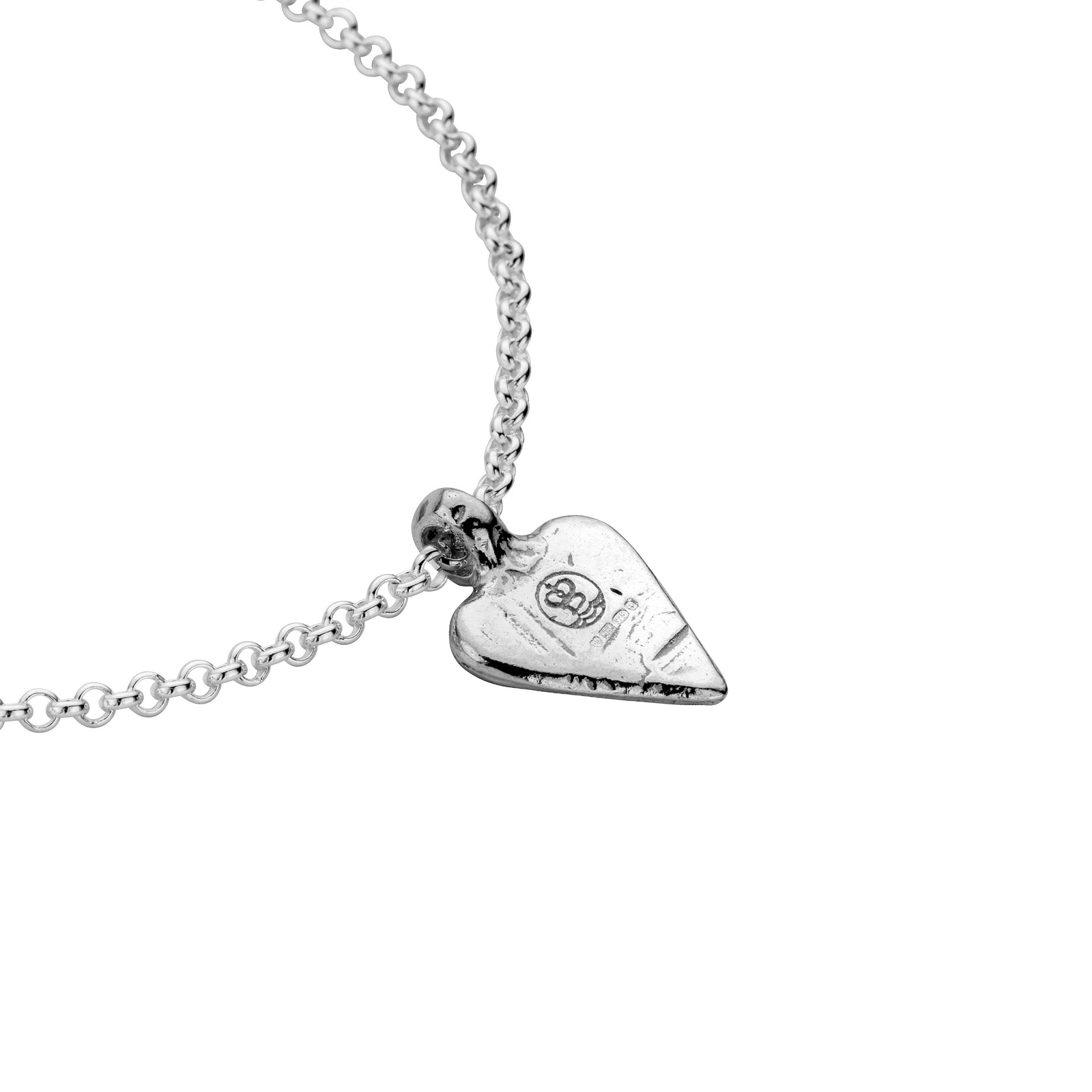 Silver Mini Heart Chain Bracelet With Handwriting