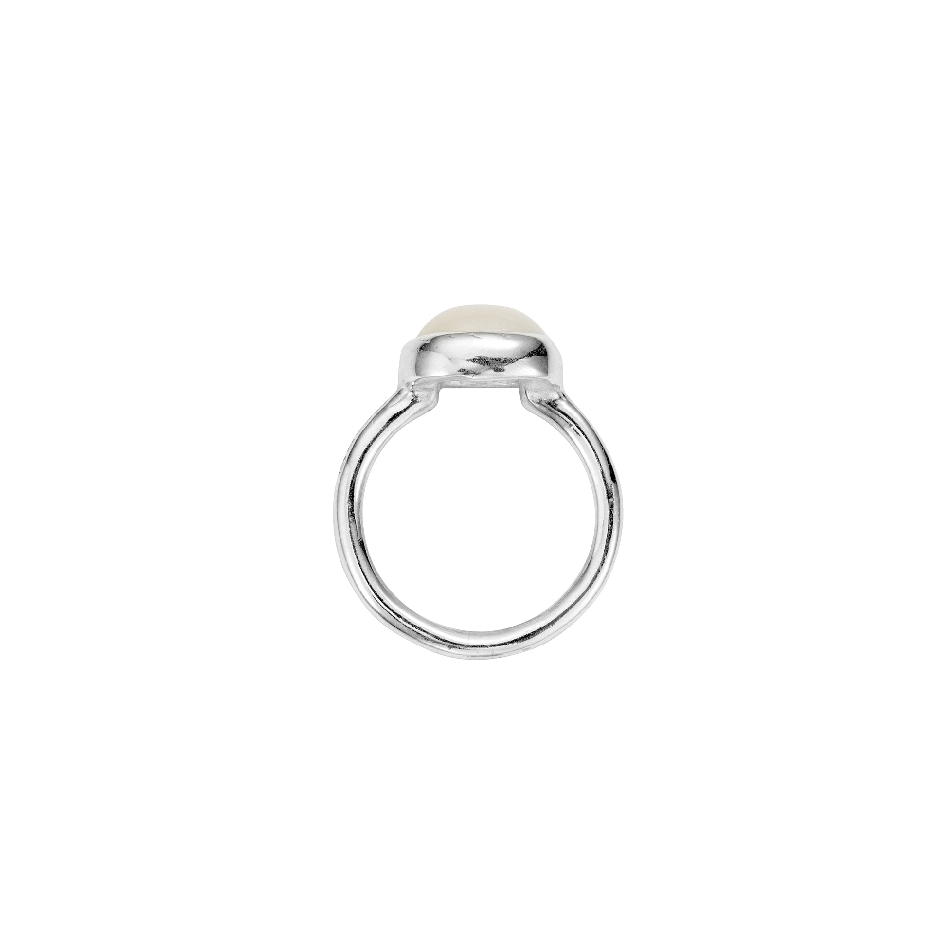 Silver Moonstone Baby Treasure Ring