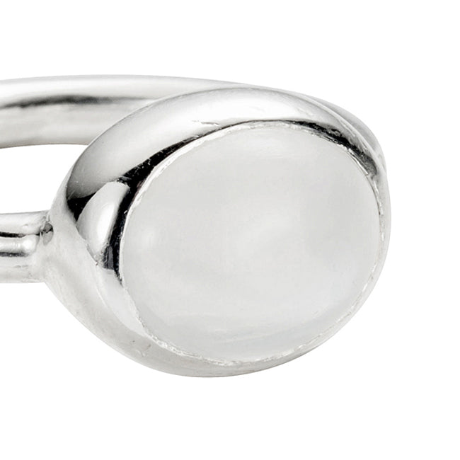 Silver Moonstone Baby Treasure Ring