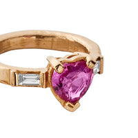 ORLA Gold Pink Sapphire & Diamond Heart Ring