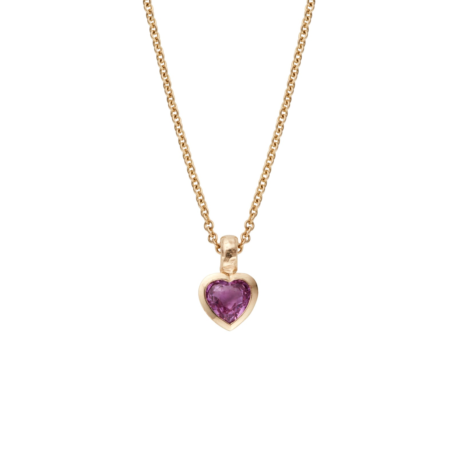 PETIT AMOUR Gold Pink Sapphire Necklace