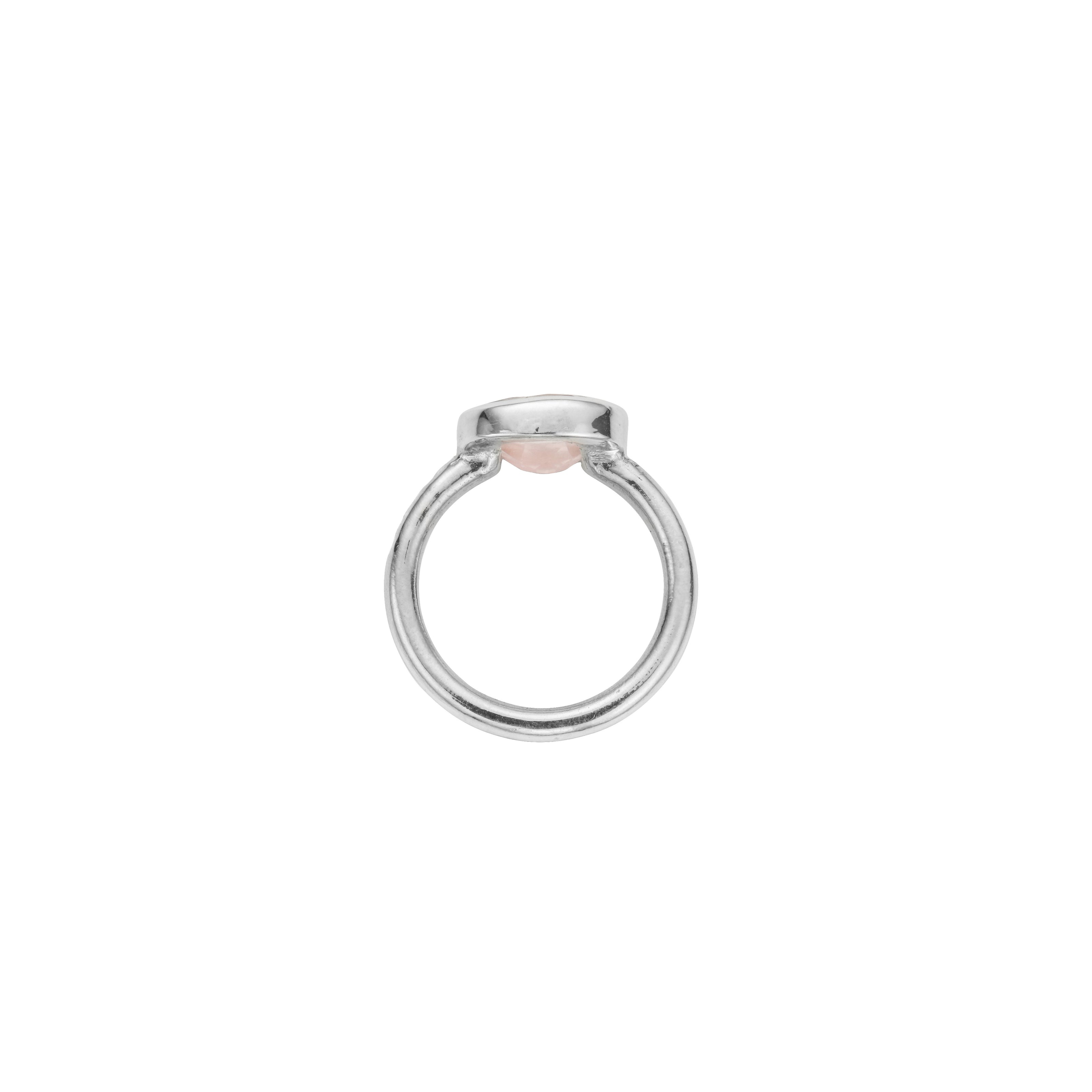 Silver Rose Quartz Baby Treasure Ring