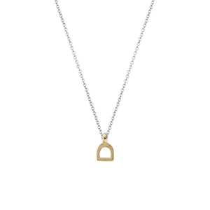 Silver & Gold Baby Stirrup Necklace
