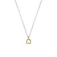 Silver & Gold Baby Stirrup Necklace