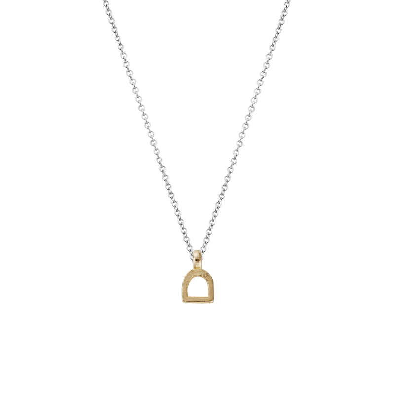 Silver & Gold Baby Stirrup Necklace