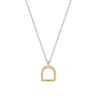 Silver & Gold Medium Stirrup Necklace