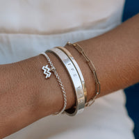 Silver Aquarius Mini Horoscope Chain Bracelet