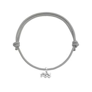 Silver Aquarius Mini Horoscope Sailing Rope