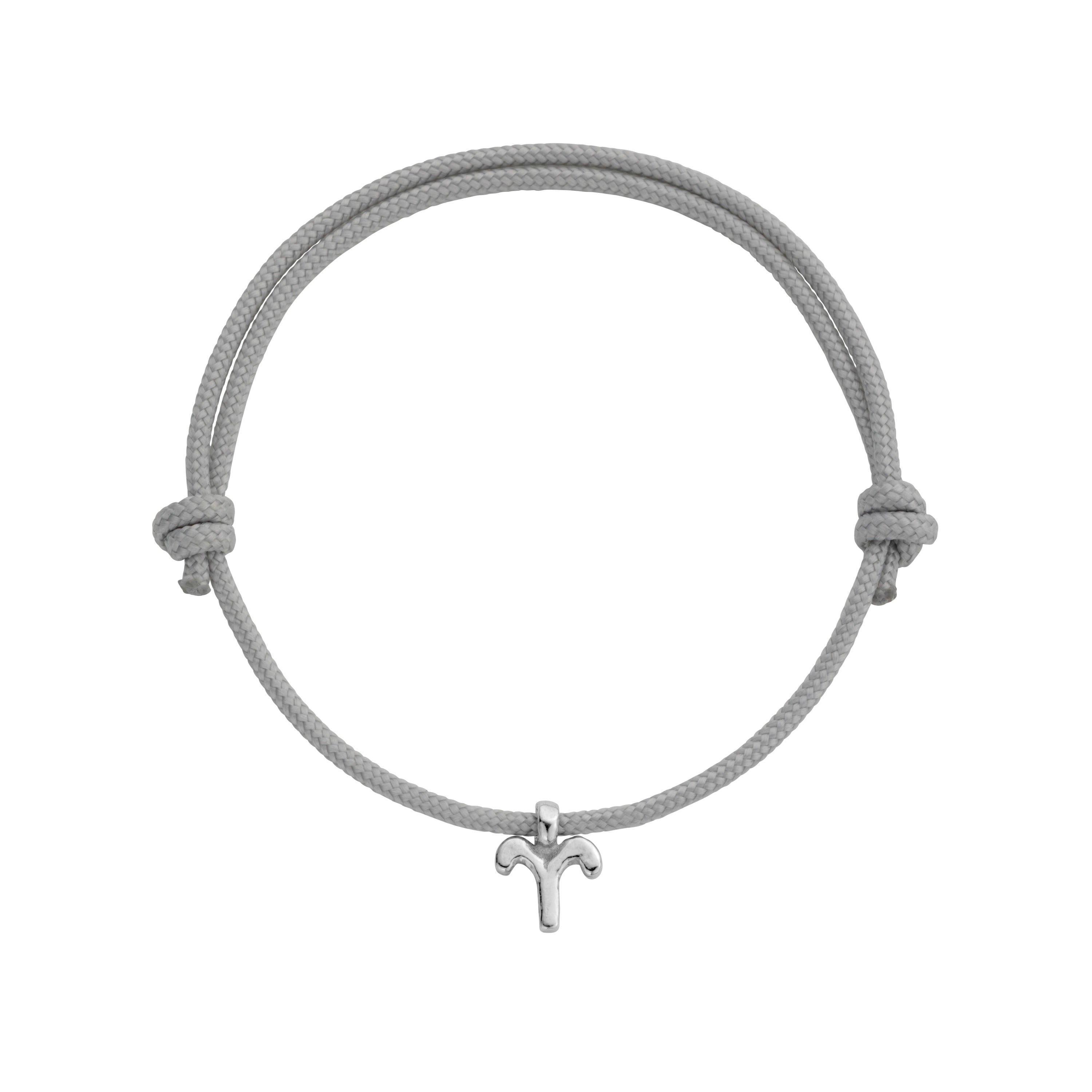 Silver Aries Mini Horoscope Sailing Rope