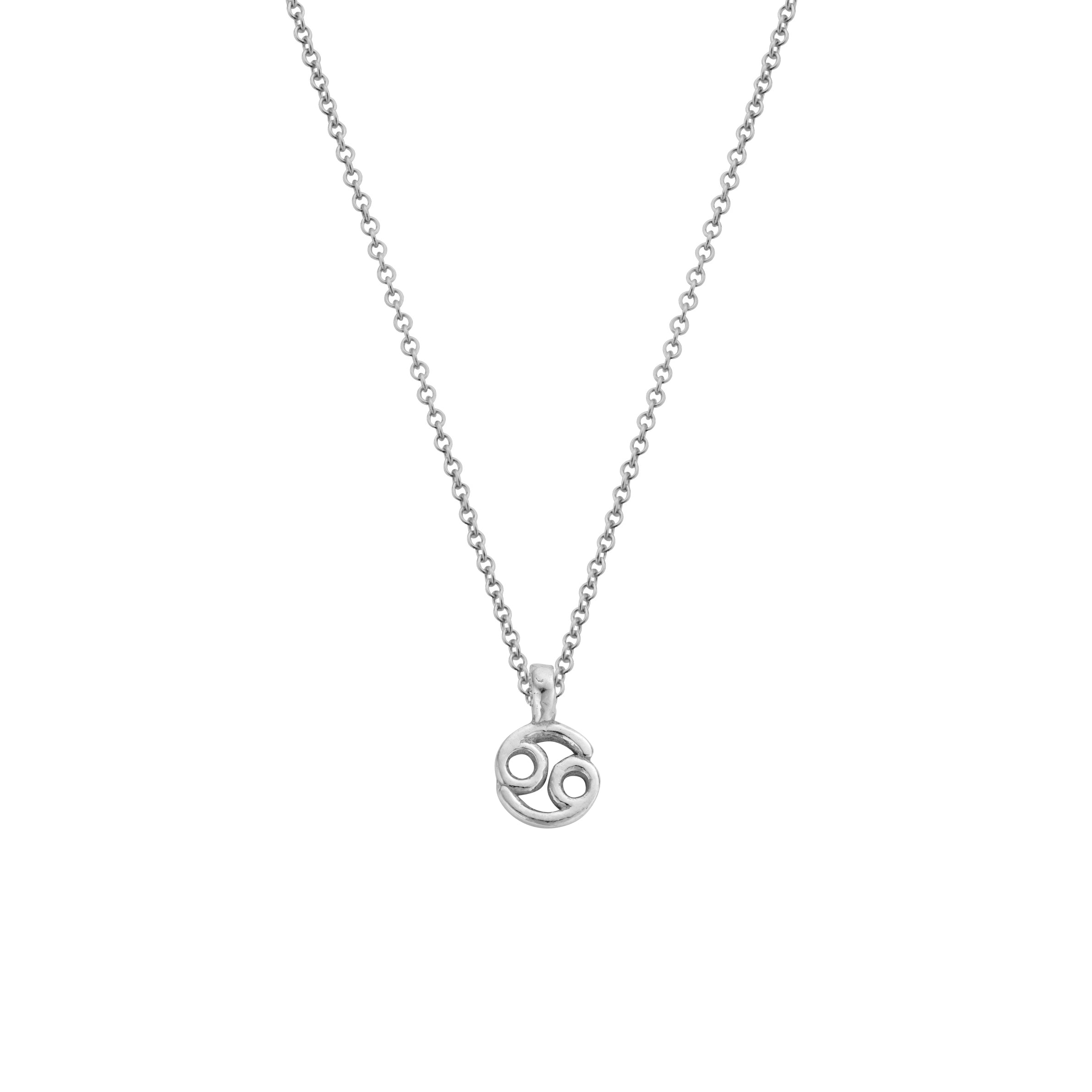 Silver Cancer Mini Horoscope Necklace