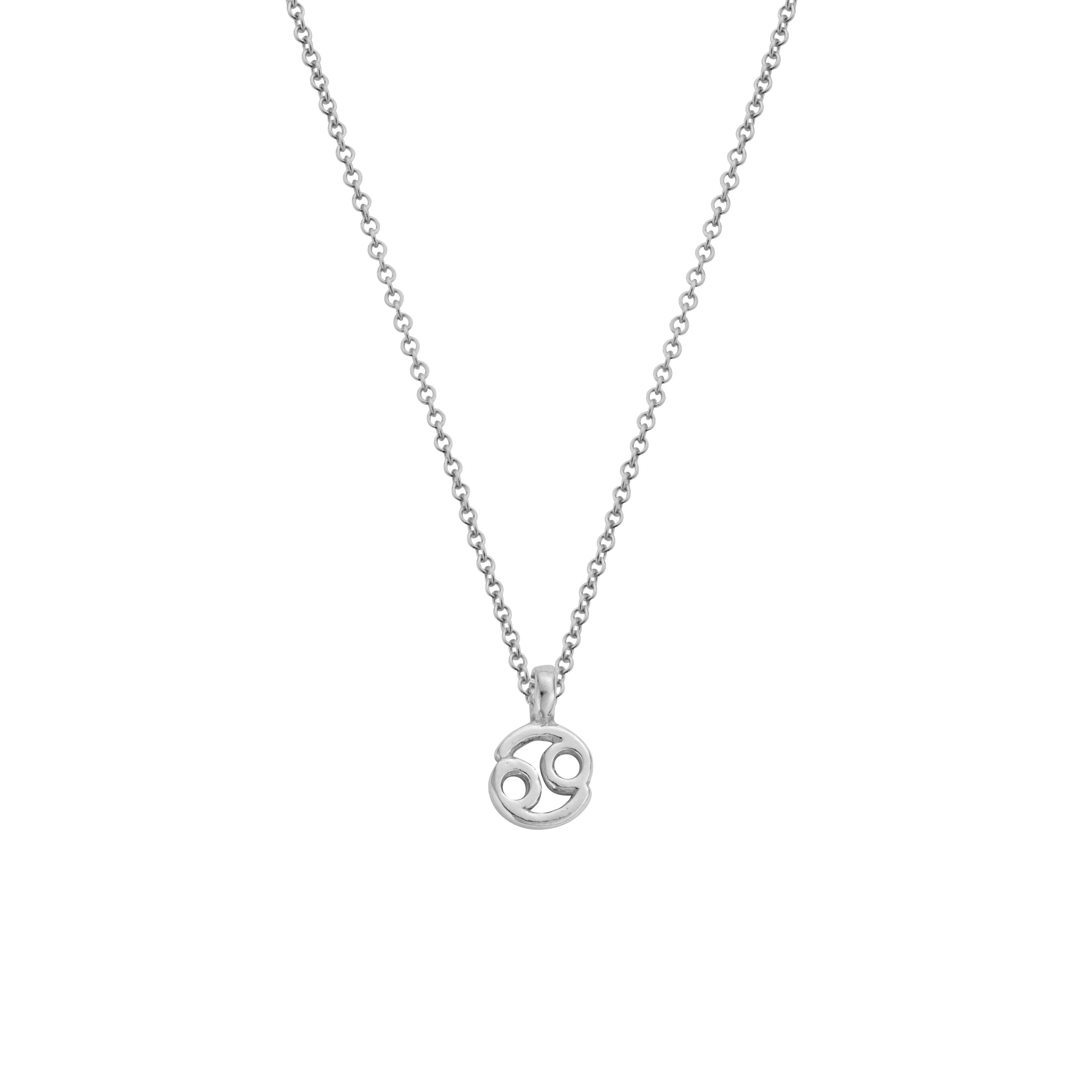 Silver Cancer Mini Horoscope Necklace