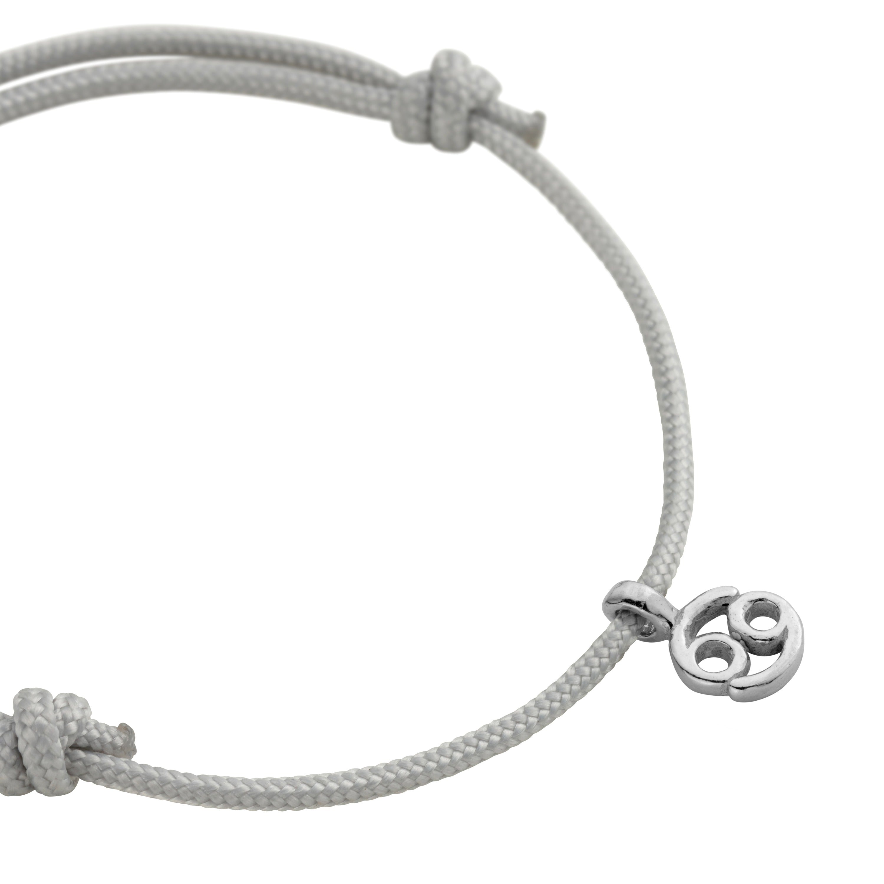 Silver Cancer Mini Horoscope Sailing Rope