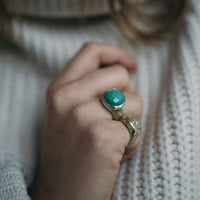 Silver Chrysoprase Mood Ring