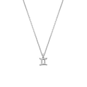 Silver Gemini Mini Horoscope Necklace