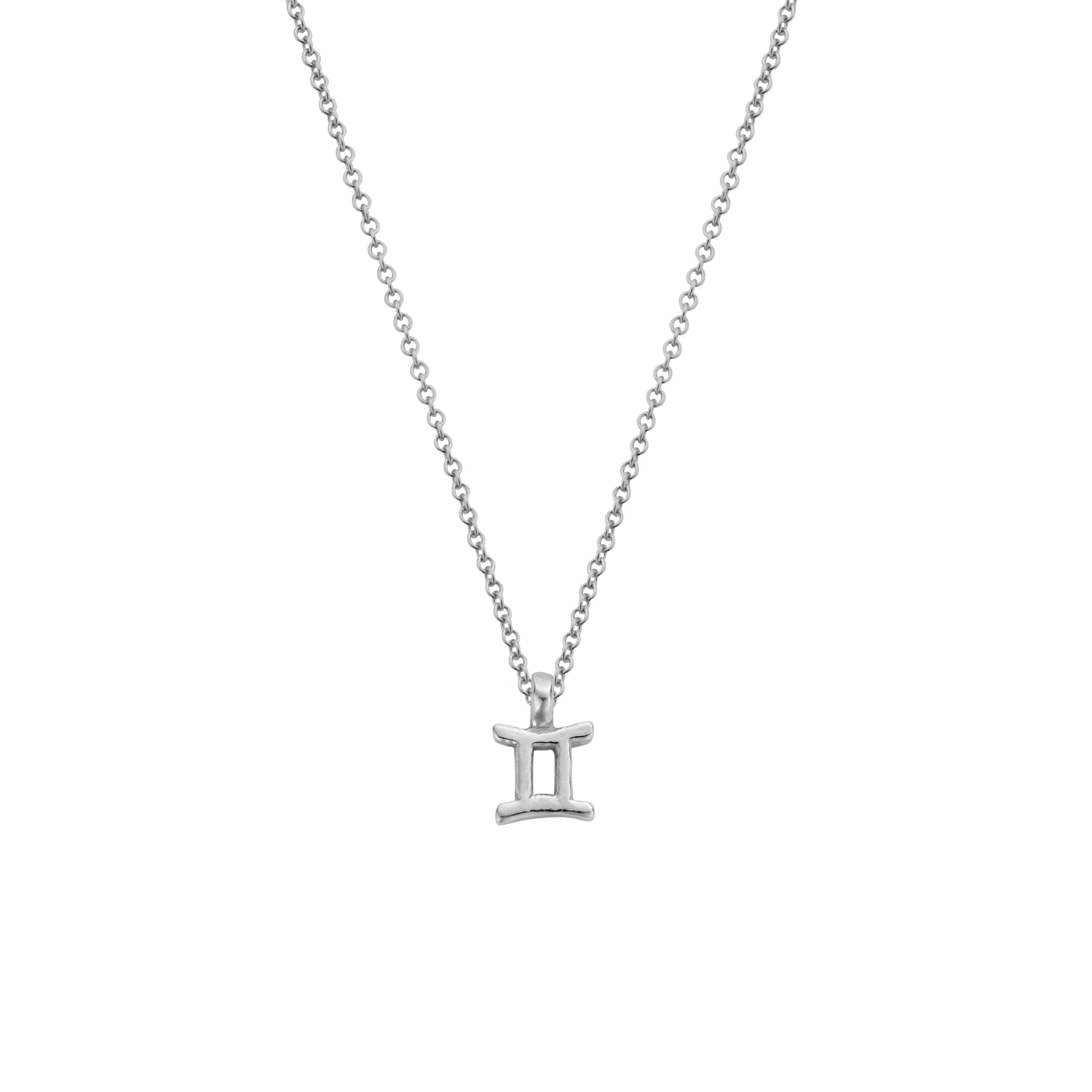 Silver Gemini Mini Horoscope Necklace