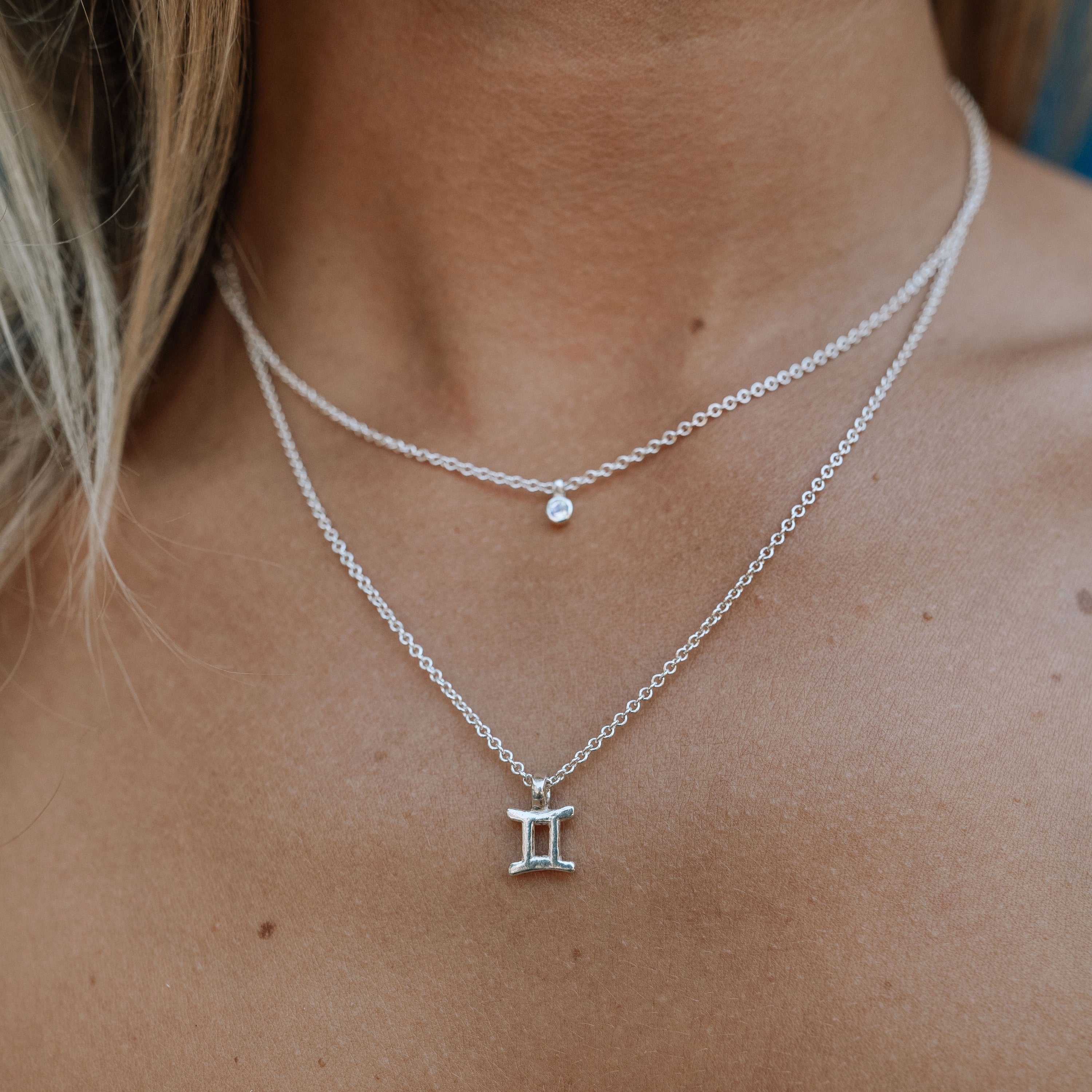 Silver Gemini Mini Horoscope Necklace