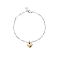 Silver & Gold Think of Me Heart Chain Bracelets