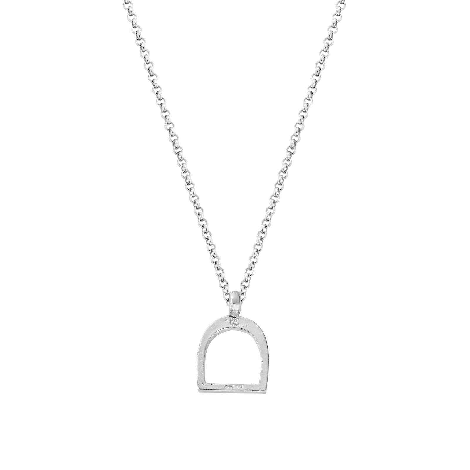 Silver Medium Stirrup Necklace