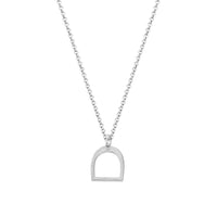 Silver Medium Stirrup Necklace