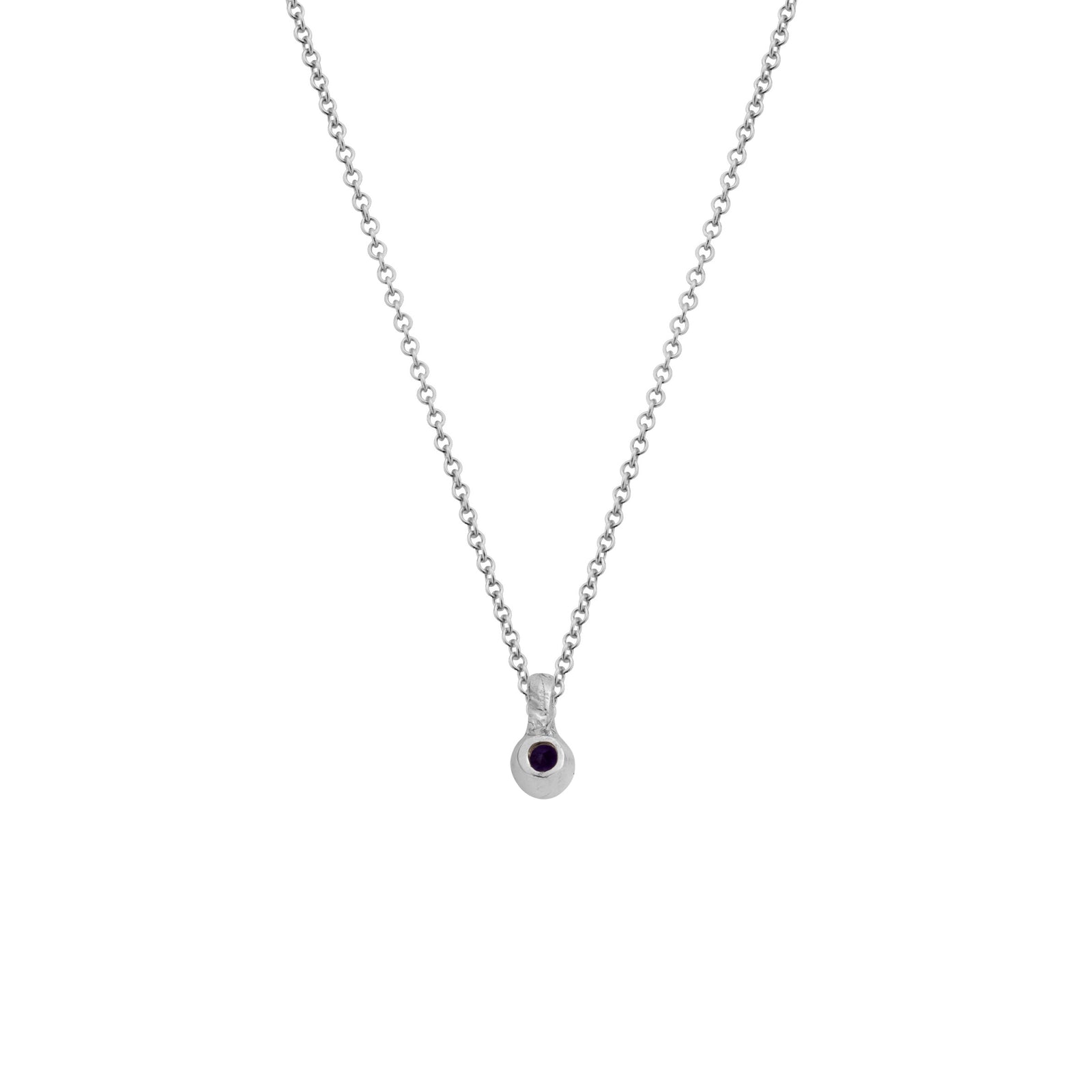 Silver Mini Amethyst Necklace