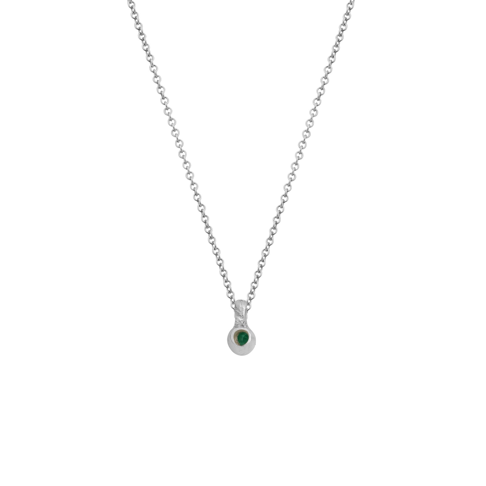 Silver Mini Emerald Necklace