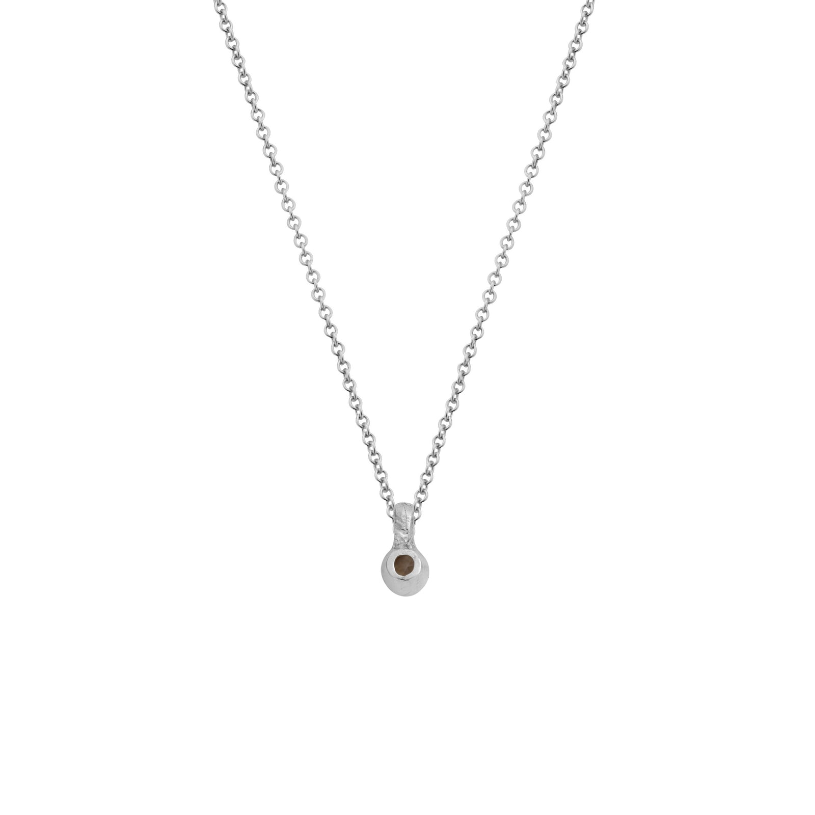 Silver Mini Rose Quartz Necklace