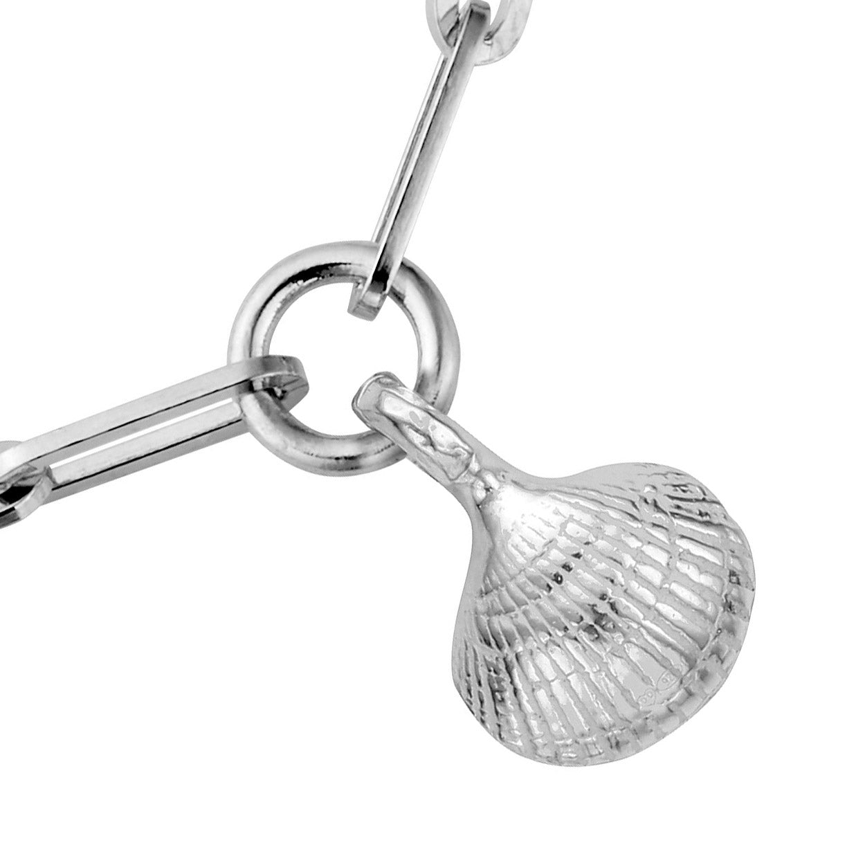 Silver Mini Shell Trace Chain Bracelet