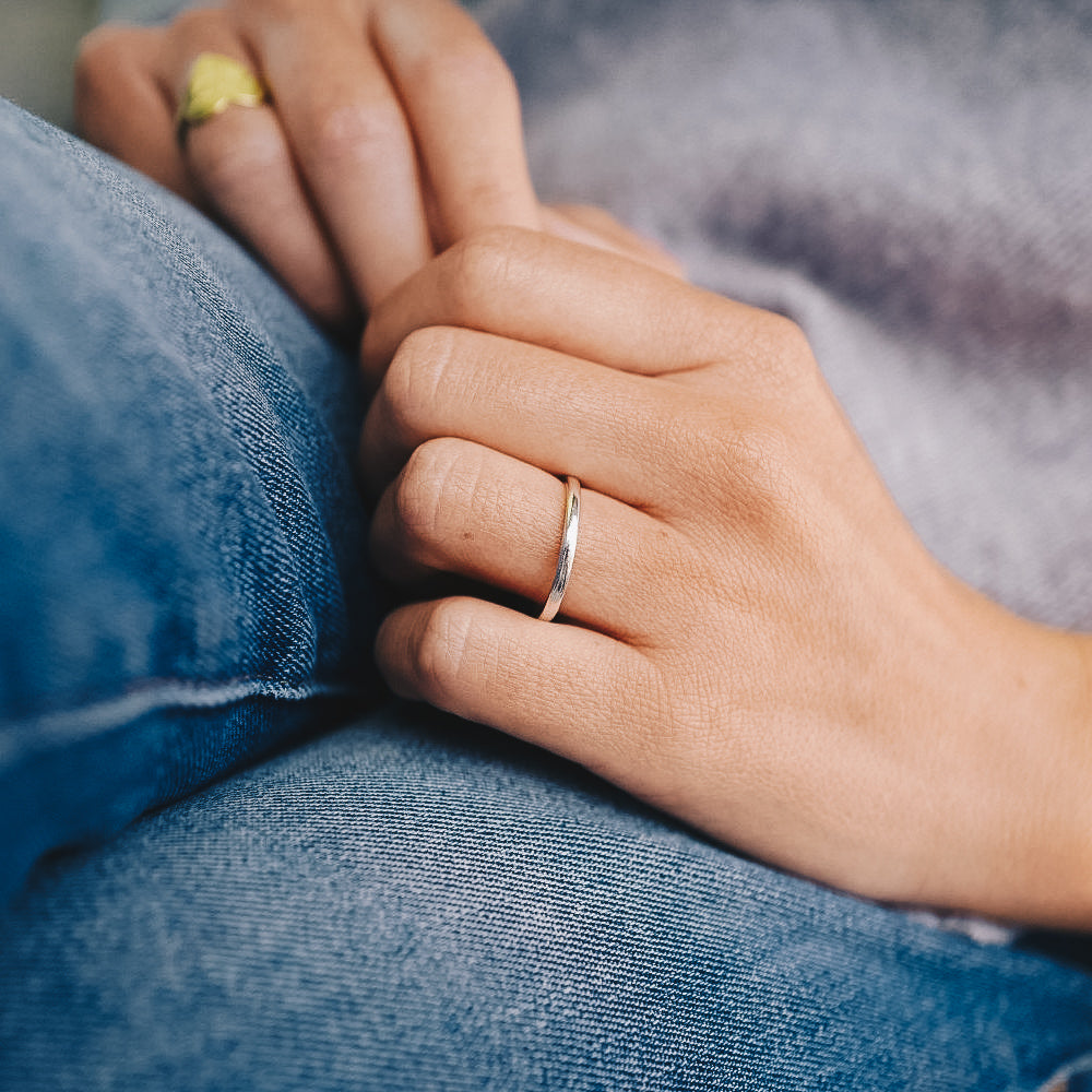 Silver Simple Wedding Band