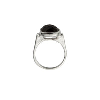 Silver Smoky Quartz Crystal Ring
