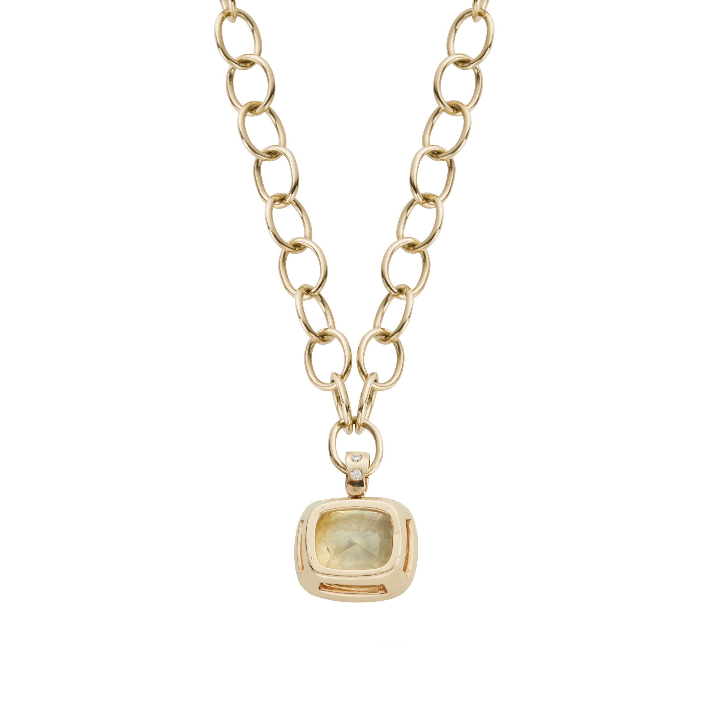 SUNNA Gold Yellow Sapphire & Diamond Necklace