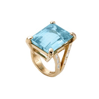 THEIA Gold Aquamarine & Diamond Ring