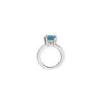 Silver Blue Topaz Maxi Claw Ring