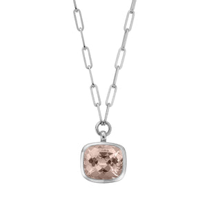 MOUNT ROSA Silver Morganite Necklace