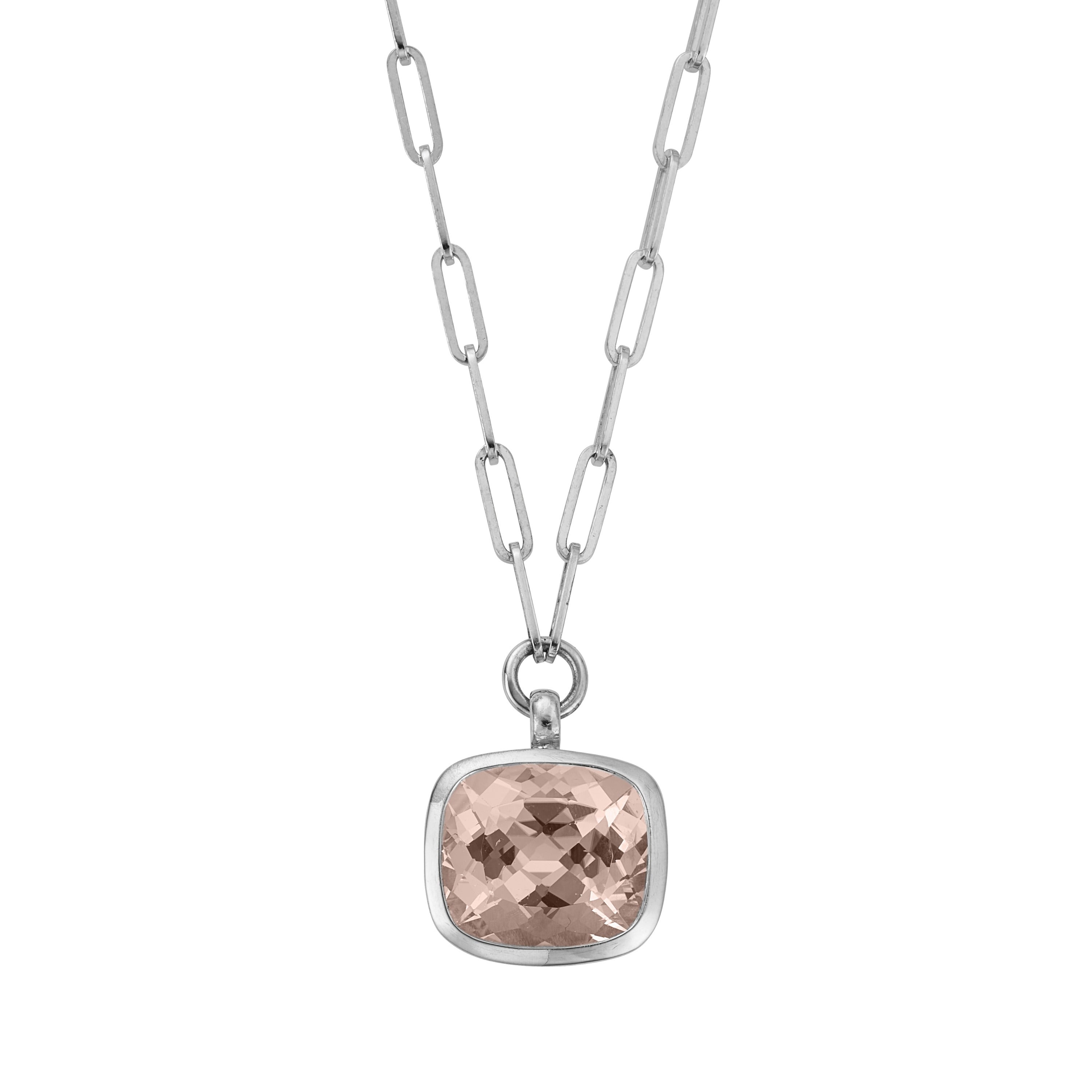 MOUNT ROSA Silver Morganite Necklace