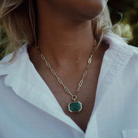VERITY Gold Emerald Trace Chain Necklace