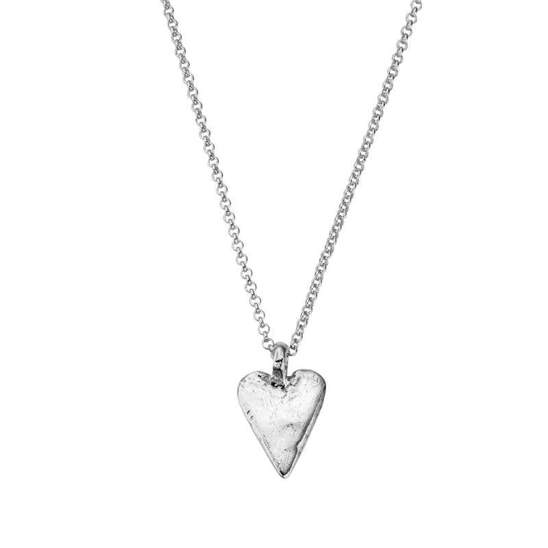 White Gold Midi Heart Necklace