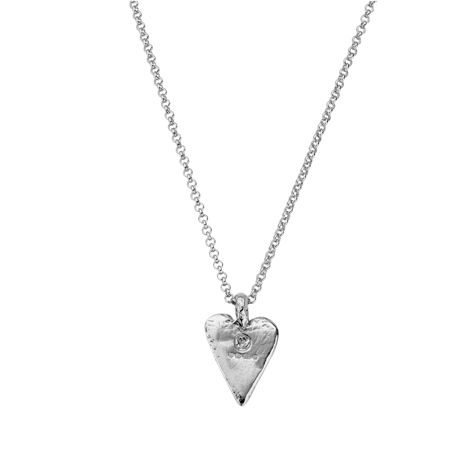 White Gold Midi Heart Necklace