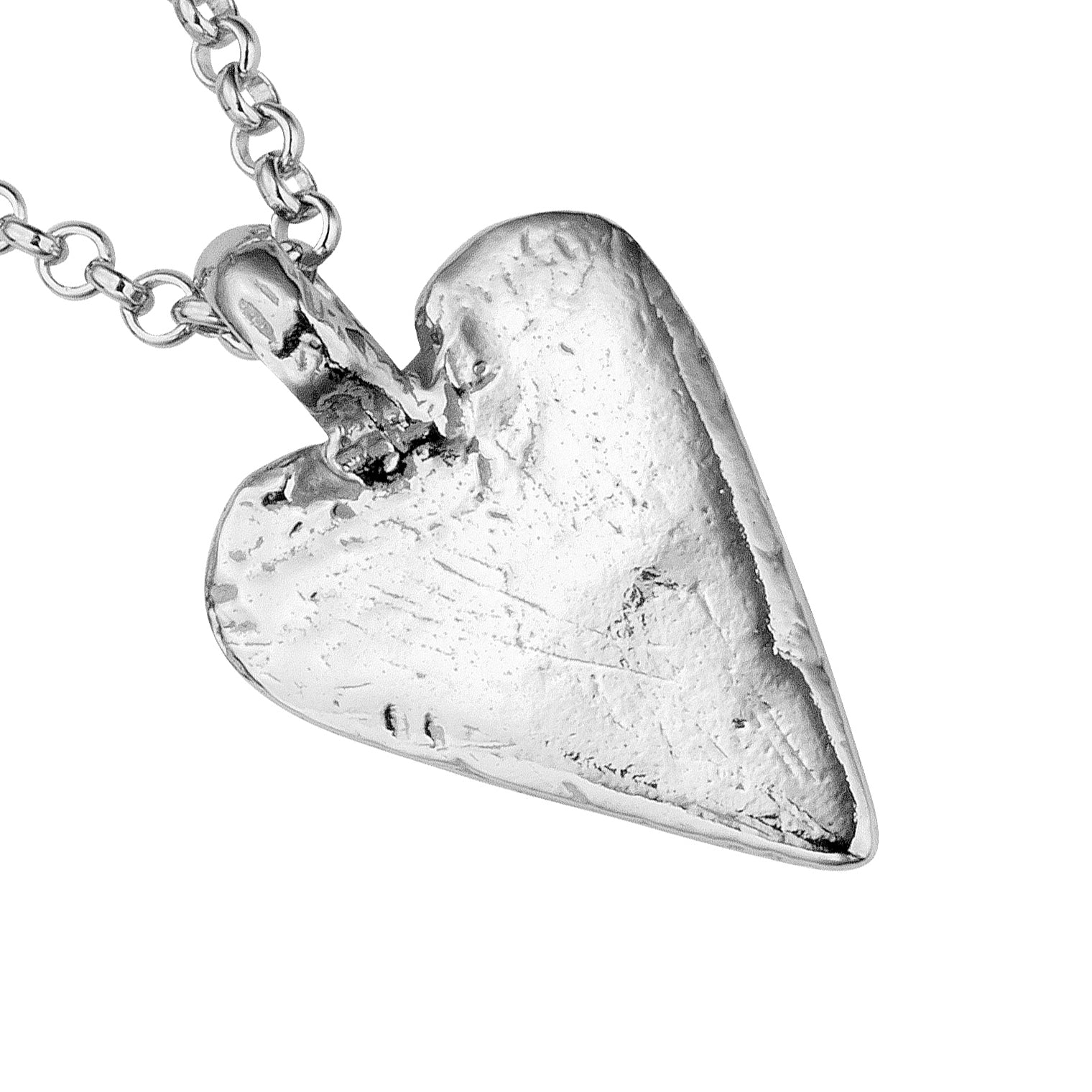 White Gold Midi Heart Necklace