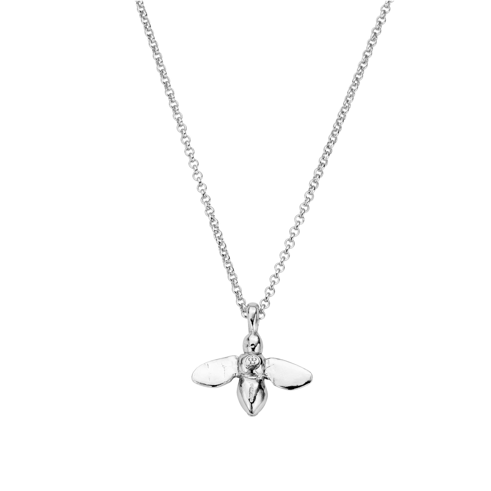 White Gold Large Honey Bee Necklace